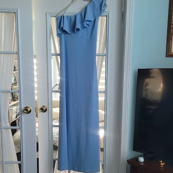 LuLu's Women's Prom Dress Elegant Powder Blue One-Shoulder Dress Pastel Sz M NWT - Picture 2 of 7